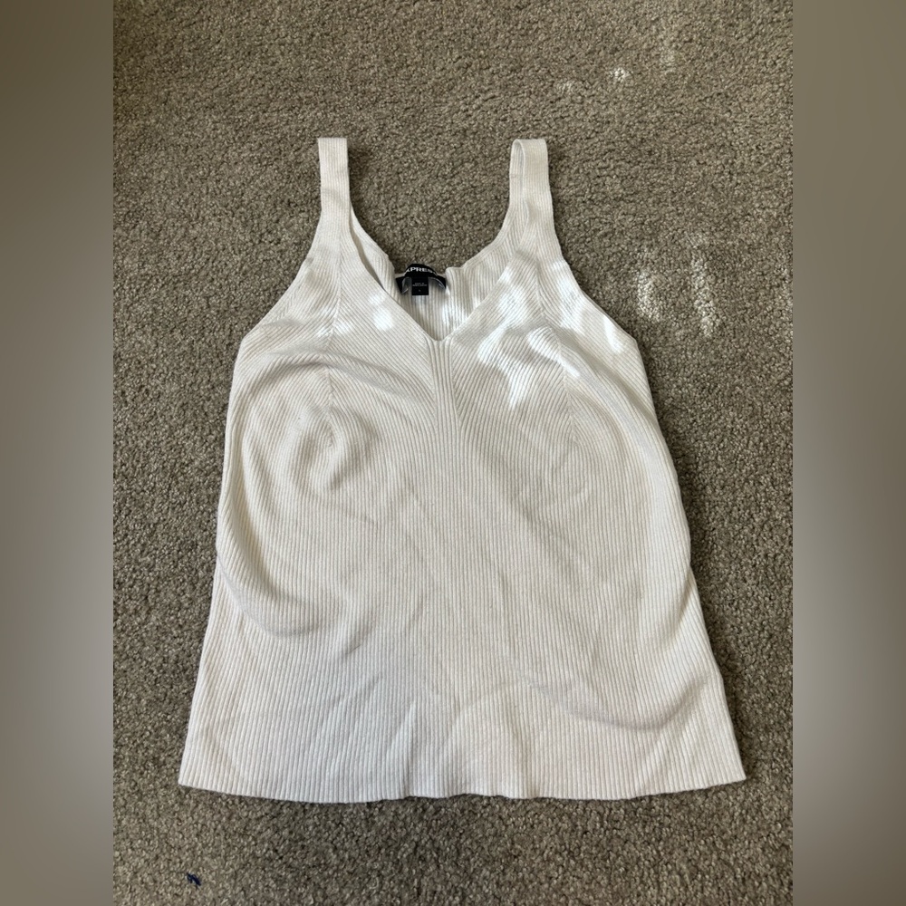 EXPRESS Knit White Tank Top